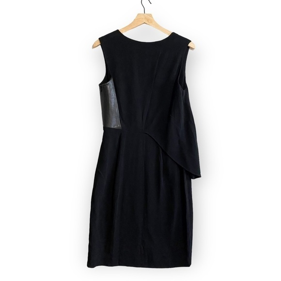 NWT Alexander Wang Black Sheath Dress with Leather Inset, Size 10 - Picture 2 of 15